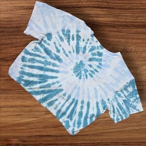 Vintage Victoria's Secret PINK Blue Tie-Dye Cropped Shirt